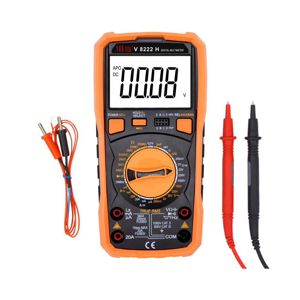 V 8222 H — LCR Digital Multimeter — True RMS, 1000 V DC / 750 V AC, 20 A